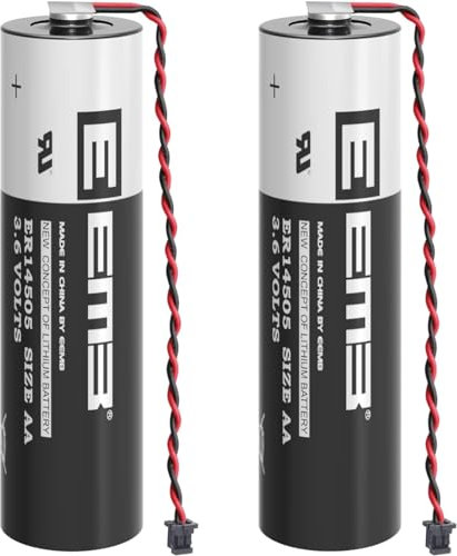 EEMB 3.6V ER6V Batteria di ricambio al litio ER14505 2700mAh con spina compatibile con Toshiba PLC Batteria ER6VC119A/119B (2 pezzi)