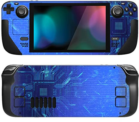 playvital Full Set Protective Skin Decal for Steam Deck LCD, Custom Stickers Vinyl Cover for Steam Deck OLED - Blue Light Graphic