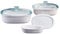 CORNINGWARE Ceramic Bakeware Set with Lids, Chip and Crack Resistant Stoneware Baking Dish, Microwave, Dishwasher, Oven, Freezer and Fridge Safe, 6-Piece French White