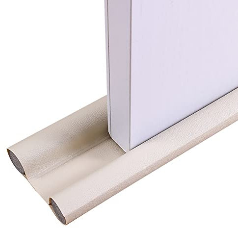 Takezuaa Door Draft Excluder, 96CM Cutable Durable Double Sided Door Foam Draft Excluder Tape SoundProof Sweep Stopper Weatherstrip, for Carpet Window Door Gap Seal,white