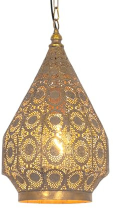 Qazqa - Orientalisch Orientalische Hängelampe I Pendellampe I Pendelleuchte Gold I Messing 26 cm - Mowgli I Wohnzimmer I Schlafzimmer - Stahl Rund - LED geeignet E27
