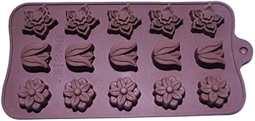 15 Hohlraum Silikon Backform Blumenform Backzubehör DIY Kuchen Fondant Cookies Schokolade Home Küche Backformen niedlich