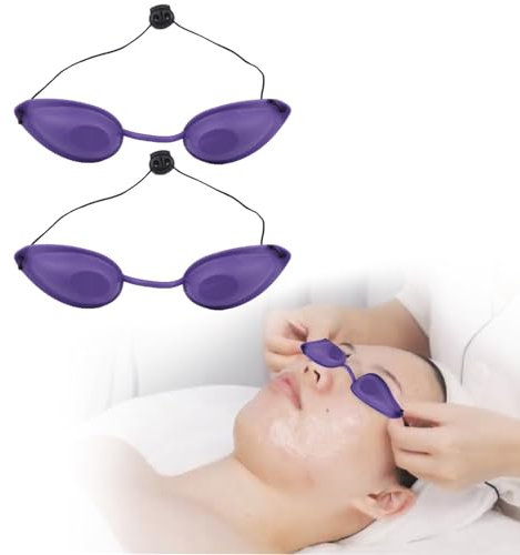 KARELLS Lunettes Bronzage, Lunette Uv Cabine, Lunettes Uv, 2 Pièces Lunette Uv, Lunettes de Solarium, Silicone Souple Durable Confortable, Lunettes de Solarium, Lunettes de Protection UV(violet)