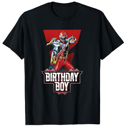 Power Rangers Birthday Boy Dino Fury Red Ranger Epic Pose T-Shirt