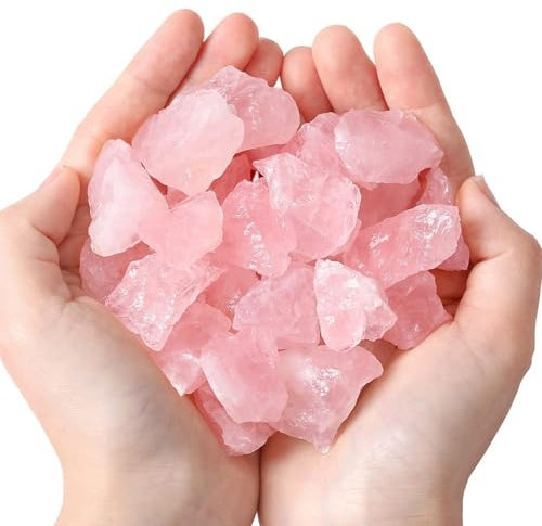 Yuqilin 300g Piedras Naturales, Curar Piedras Energeticas, Piedra de Cristal en Bruto, Energía Piedra de Cristal, Cristales Curativos Piedras, para Curación y Decoración (Rosa)