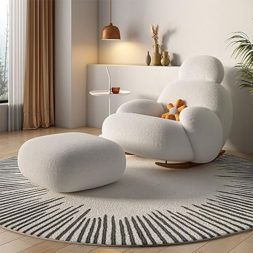 NITTAI Bequemer Relax-Schaukelstuhl mit Fußstützen-Design, Lounge-Stuhl-Liegestuhl, Moderne, Bequeme Lounge, kippsicheres Design, Einzelsofa-Sessel für Lesezimmer, Massivholzbasis, für Wohnzimmer
