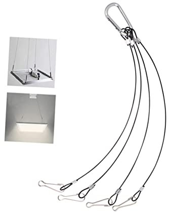 VANZACK 4pcs Wire Rope Hook Steel Plant Grow Light Hanger Thick Long for Hydroponics Hanging Kit