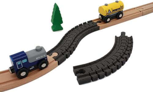 Locorico - 2 flexible Schienen für Zug aus Holz