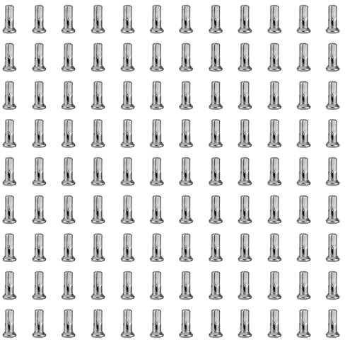 TSTRAUM Fahrrad Speichennippel, 108 Stück Messing Fahrrad Mountainbike Rennrad Speichen Nippel,Fit für 14G / 2mm Durchmesser Speichen (Silber, 12mm Länge)