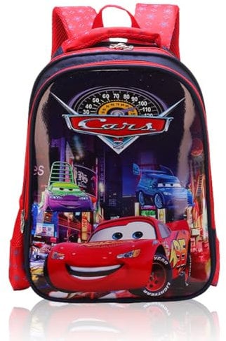 CYZJPRVN Cars Rucksack, Cars Rucksack Kindergarten, Cartoons Hohe Kapazität Backpack, Kindergartenrucksack für Mädchen Jungen, Geeignet für Kinderrucksack und für Schule oder Reisen