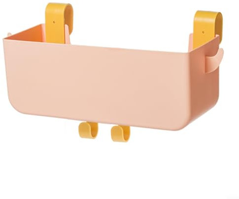 LVYXON Bedside Hanging Storage Basket,Bunk Bed Shelf Plastic Storage Basket with Hooks for Various Spaces Bedrooms,Living Rooms,Offices, Dormitories,Kitchens(Pink)