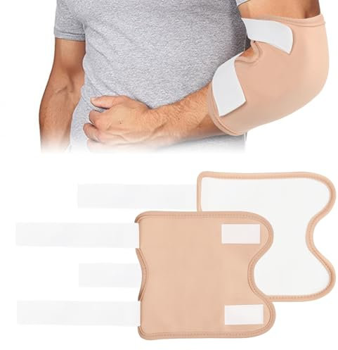 2 Stück Castor Oil Rizinusöl Packung für Knie, Wiederverwendbare Castoröl Packungen mit elastischem Band, Ölbeständig Rizinusöl Pads Kompressenpolster aus Bio Baumwolle für Waden Knie Arme (Khaki)