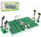 Fußballfeld Bausteine set, mit 3 Baustein Grundplatte, 2 Fußballtor, 2 Fußballwerfer und Fußbällen, kompatibel mit Allen führenden Marken, fussball Spielzeug für Erwachsene und Kinder geeignet