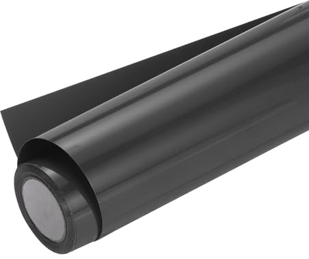 sourcing map Heat Transfer Vinyl Roll 12 x 8ft Black | HTV Transfer Vinyl Iron On Vinyl,for T-Shirts,DIY Heat Vinyl Design,Easy to Cut & Weed