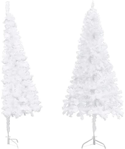 HXFFXHF Albero di Natale Artificiale ad Angolo Mezzo Albero di Natale Decorazione Natalizia Albero di Natale Decorazione Natalizia Ornamento Natalizio PVC 150 cm Verde alla Moda