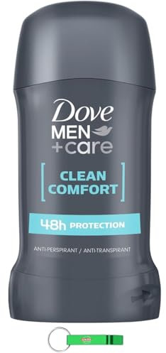 6x Dove Men + Care Clean Comfort Deodorante Stick,Antitranspirant-Deodorant für Männer,mit ¼ Feuchtigkeitscreme,Deo 40ml + Beni Culinari Kostenloser Schlüsselanhänger