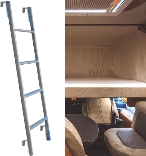 KHLMSRXJ Escalera de Seguridad Multiusos para litera de 4 o 5 escalones para Autocaravana, para Interior de Dormitorio, con Ganchos, de Repuesto de Metal, soporta hasta 150 kg/330 LB (tamañ