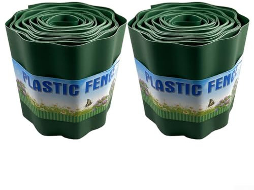 2 Stück dekorative Gartenzaun, flexible Einfassung für Rasen und Außenbereiche