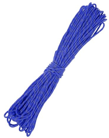 TIXIPEM 1Pcs Reflective Guyline Paracord 2 mm 66ft, Sapphire Blue | Guy Lines, Ultralight, 3 Strands, Thin Cord Rope, Use for Camping Tents & Tarps & Hiking
