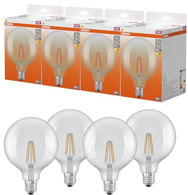Osram LED-Lampe Star Globe 125 60 Filament 5,9W Klar E27 | LED Star Globe 125 60 Filament, LED Lamps, klar, 125 mm dia, 15000 h, 4-Pack
