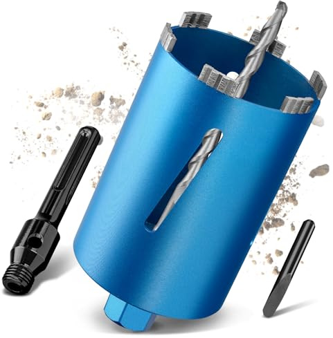 M22 Corona Diamantata Ø120mm L200mm per Carotaggio, con Adattatore SDS-MAX
