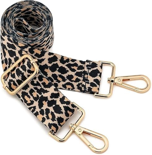 Miaherry Leo Gurt Tasche Leopardenmuster Damen, Leo Taschengurt Breit 5 cm, Verstellbarer Länge 75-130cm Leopardenmuster Gurte Schultergurt Für Taschen, Taschengurte Umhängetasche für Mädchen 1#
