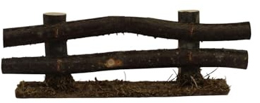 ZICOM Krippenzubehör Miniaturzubehör Naturgatter Zaun 15,3cm Holz Natur Unikat handgefertigt, Modellbau Puppenhaus
