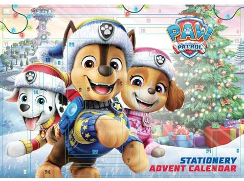 Paw Patrol Adventskalender Schreibwaren-Set 2026, offizielles Lizenzprodukt, 24-Tage-Weihnachts-Countdown mit täglichen Überraschungsgeschenken, lustiges Sammlerstück für Kinder