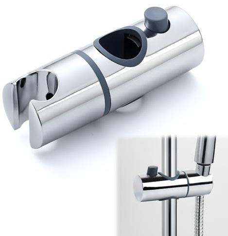 Shower Head Holder,ABS Shower Head Holder Replacement for 25mm Slide Rod,Adjustable Shower Holder Bracket,for Bathroom,Chrome Plated