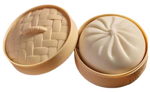 Bun Bao Sensorisches Spielzeug mit Quetschknete Ball für Dampfgarer für Erwachsene und Kinder (Weiß) (A)