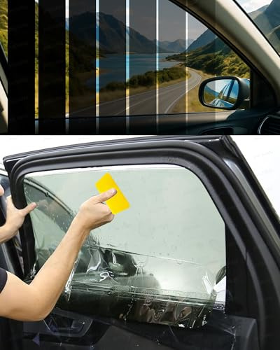 70% VLT Car Window Tint Solar Film 3 Metre Roll - Professional Accessories | Self-Adhesive Auto & Home Glass | Limo Black Privacy + High UV Block | Includes Installation Tool Kit