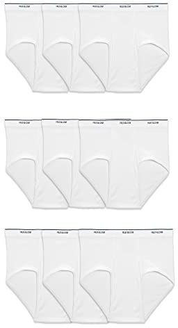 Fruit of the Loom Men's Underwear Briefs, Tag Free & Moisture Wicking, Assorted Color Multipacks, 9 Pack - White, X-Large