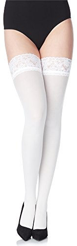 Merry Style Damen halterlose Mikrofaser 40 DEN Strümpfe mit Spitze MS 791