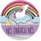 Einhorn-Mauspad Nö. Einfach Nö. in lila I Ø 22 cm rund I Mousepad mit Spruch und Regenbogen I in Standard-Größe, rutschfest I violett I dv266
