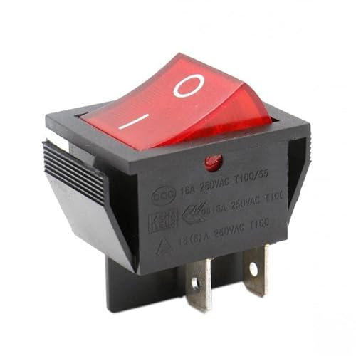 REPORSHOP - Interruptor Bipolar Luminoso Rojo 16A 30x22mm Standard