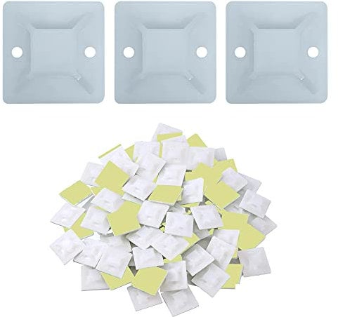 Cable Clips Self Adhesive Sticky Cable Tie Mount for Walls, Computer, LED Cables and Party Decoration | 40 Pcs (White)