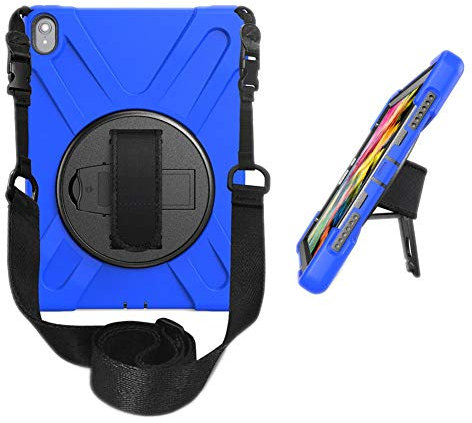 OKZone Cover iPad PRO 11 Pollici,Custodia Rugged Shockproof Protettiva con Un Supporto Girevole a 360 Gradi/a Cinghia e Una Tracolla per New Apple iPad PRO (Blu)