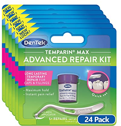 DenTek Temparin Max Lost - Kit di riparazione per riempimento e tappo sfuso, 5+ riparazioni, confezione da 24