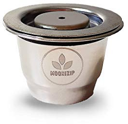 Moonizip Zéro Déchet - Capsules de café Rechargeables en INOX compatible avec Nespresso (1 Capsule) + Ebook Offert en français