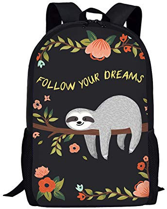 POLERO Sloth Kinderrucksack Rucksack Faultier Schulrucksack Büchertasche Reisesport Schulterrucksäcke School Backpack for Girls
