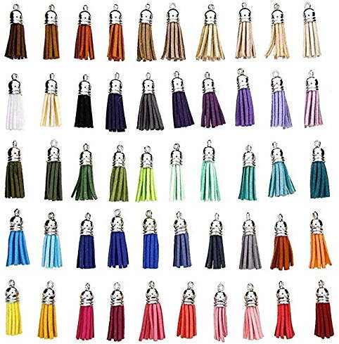 50 Stück Troddel AnhäNger, 38Mm Mini Quasten Bunt Quaste, FüR Tasche Schmuck Basteln Kettenriemen Diy ZubehöR Dekoration, Farben Mischen
