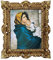 GEMÄLDE JESUS IKONEN Historische Wandbild Bild Heilige Jesus von Nazaret Christus Heiligenbild Bild mit Rahmen Antik Barockrahmen 45x38 cm 48B