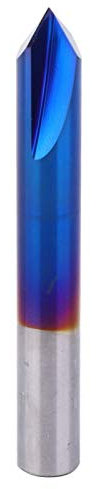 Fasenfräser, 90 Grad Fasenfräser 2 Flöte Blaue Beschichtung Wolframstahl Hartmetall-Fräser für Werkzeugmaschinen, Fräsmaschinen(8 * 60L)