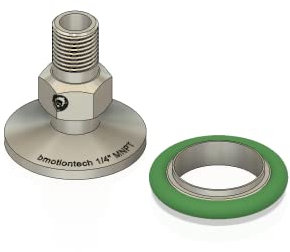 bmotiontech MNPT x KF25 Flansch Fitting Adapter mit Edelstahl Zentrierring (ISO-KF KF25 QF25 NW25) (1/4 MNPT)