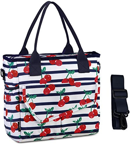 VASCHY Bolsa isotérmica para almuerzo portátil, 10,8 L, reutilizable, resistente al agua, bolsa isotérmica plegable para mujeres, bolsa de Tartine con bolsillo frontal en la escuela, la oficina,