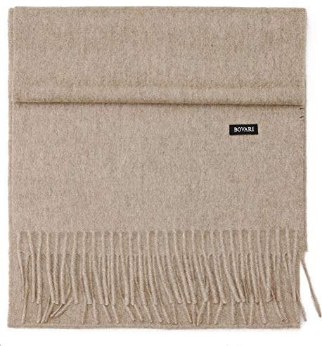 Bovari Kaschmir Schal Herren – 100% Kaschmir/Cashmere – Premium Qualität – 180 x 31 cm - viele Farben (taupe)