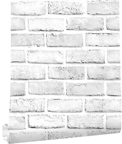 myforHD Selbstklebend Tapete Wandpapier Ziegel Selbstklebende Wandaufkleber 44cmX600cm Vintage Backstein Stein tapeten Wasserdicht für Küche Schlafzimmer Wohnzimmer Wand