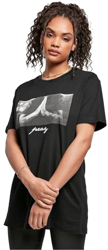Mister Tee Women's Pray Tee T-Shirt, Black, M Plus Tall