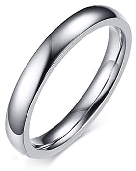 Gualiy Ringe Silber Hochzeit, Herren Ringe Edelstahl Silber Pinky Ring 2mm Ring Größe 45 (14.3)