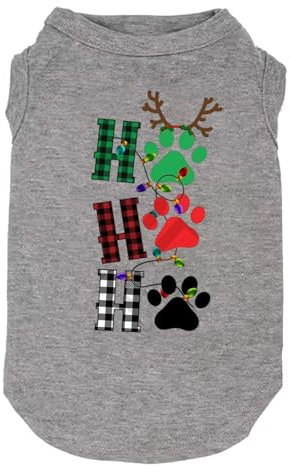 Hund Frohe Weihnachten Kostüme Hundebekleidung Hundeanzug Hund Frohe Shirts Lustige Grafikdruck Weste für kleine große Hunde Geschenk für Welpen Weihnachten (Medium, Grau-2)